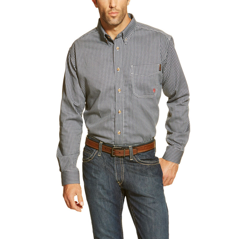 Camisas Ariat Fr Basic Work Azules/Gris Hombre - Chile 501-AECWMP